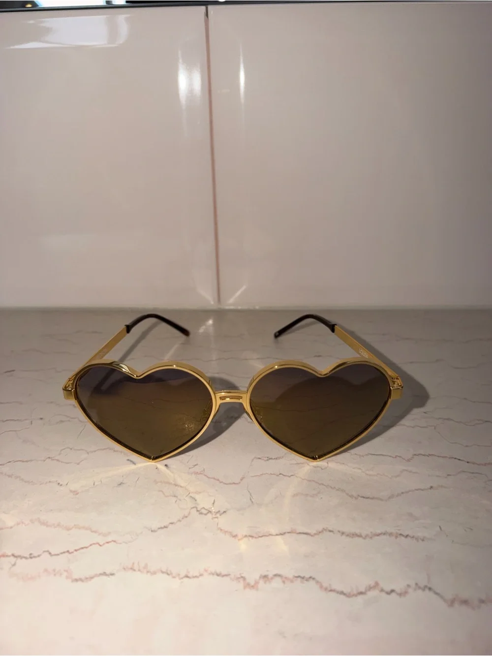 Wildfox Gold Metal Heart Shaped Lolita Sunglasses